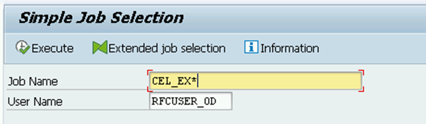 A screenshot of the "Simple Job Selection" screen in an SAP system.