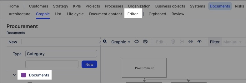 A screenshot showing how to create document graphics in Process Designer.