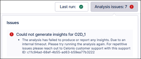 Screenshot showing an example of the "Could not generate insights" error message in Insight Explorer.
