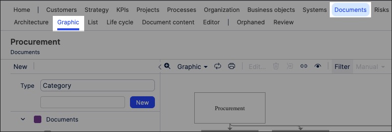 A screenshot showing how to create document graphics in Process Designer.