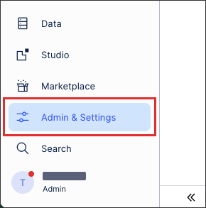 A screenshot showing the Admin & Settings button.