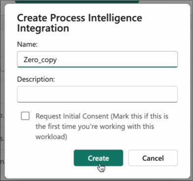 A screenshot showing how to create an item in Microsoft Fabric.