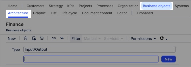 A screenshot showing how to access business objects in Process Designer.