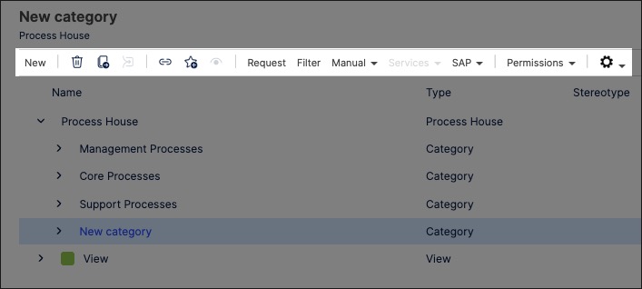 A screenshot showing how to access and use the toolbar in process designer.