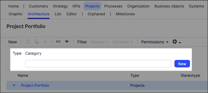 A screenshot showing how to create and manage projects in Process Designer.