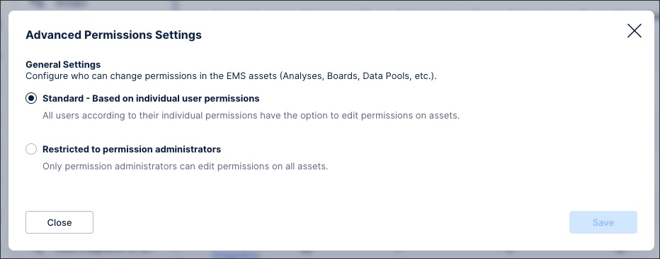 A screenshot of how you can manage service level permissions in the Celonis Platform.