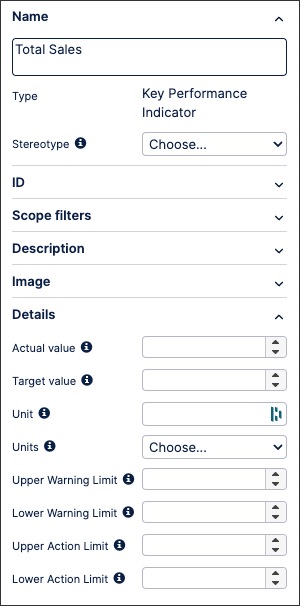 A screenshot showing how to manage KPI attributes in Process Designer.