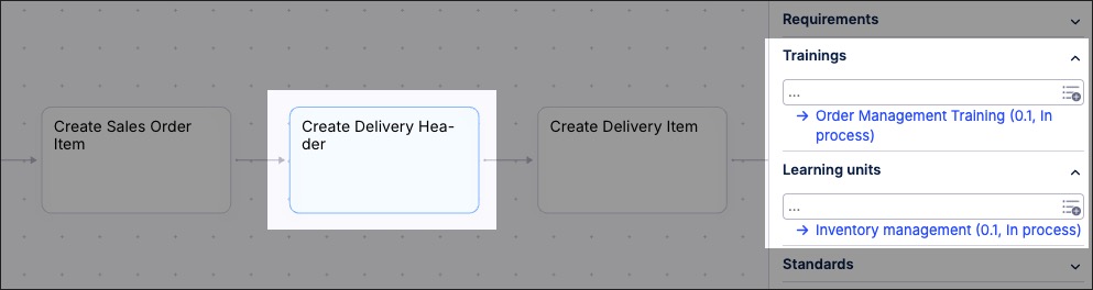 A screenshot showing how to create learning objects in Process Designer.