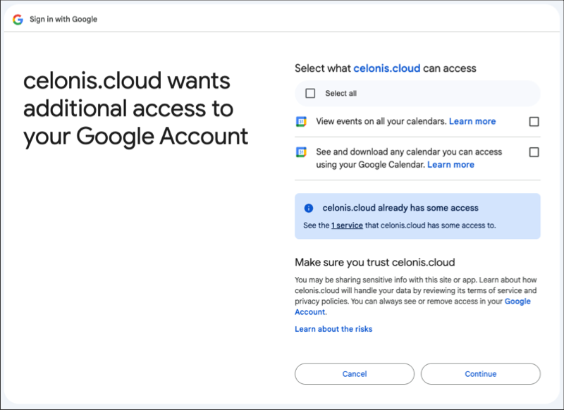 A screenshot showing the google account authentication approval screen.