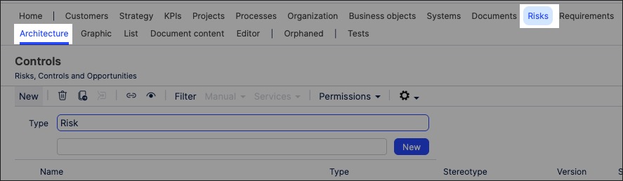 A screenshot showing how to create risk objects in process designer.