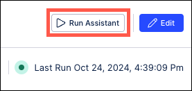 Screenshot showing the Run Assistant button on the Annotation Builder screen.