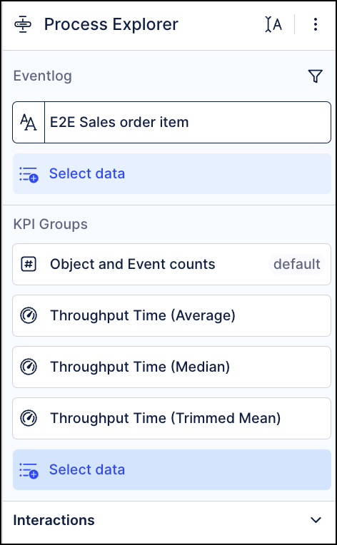 Screenshot showing KPI Groups in Process Explorer.