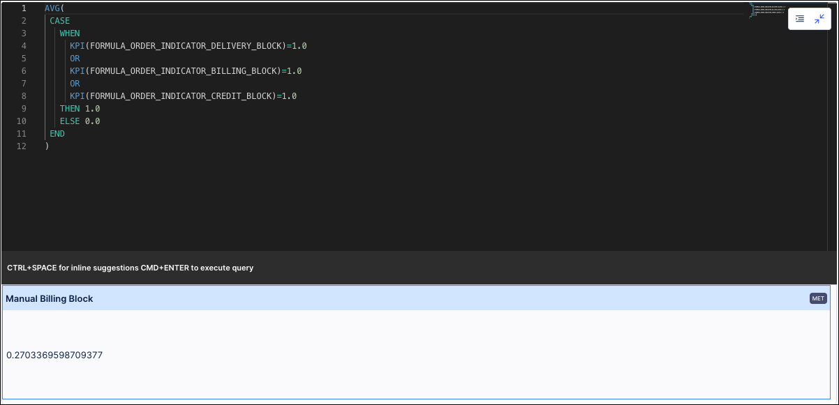 Screenshot showing the preview feature in the PQL Editor.
