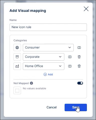 A screenshot showing how to map icons in View components.