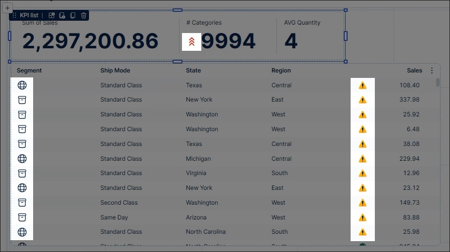 A screenshot showing how to map icons in View components.