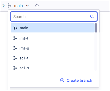Screenshot showing all the branches that exist for the package.