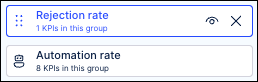 Screenshot showing an example of a Custom KPI group that can be assigned to a process graph.