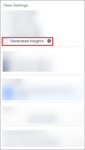 Image showing the Generated Insights option in View Settingsn
