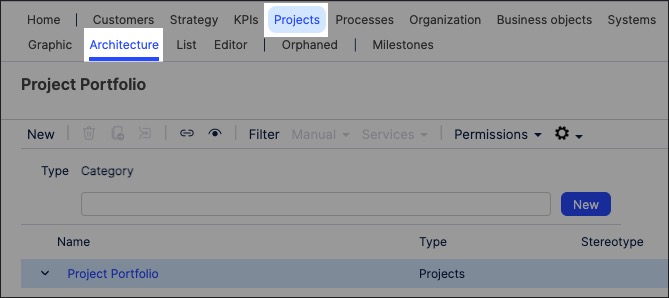A screenshot showing how to create and manage projects in Process Designer.