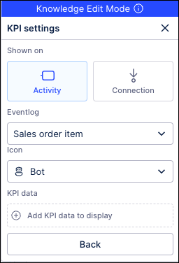 Screenshot of the KPI settings menu used to create a custom KPI.